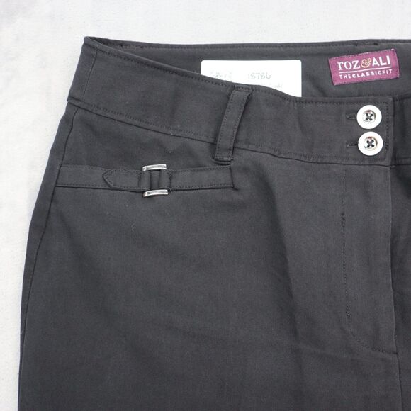 Roz Ali Pants Womens 14 Black High Rise Button Zip Stretch The Classic Fit - Picture 11 of 16